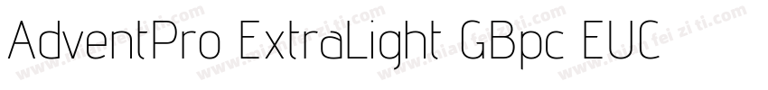 AdventPro ExtraLight GBpc EUC H字体转换